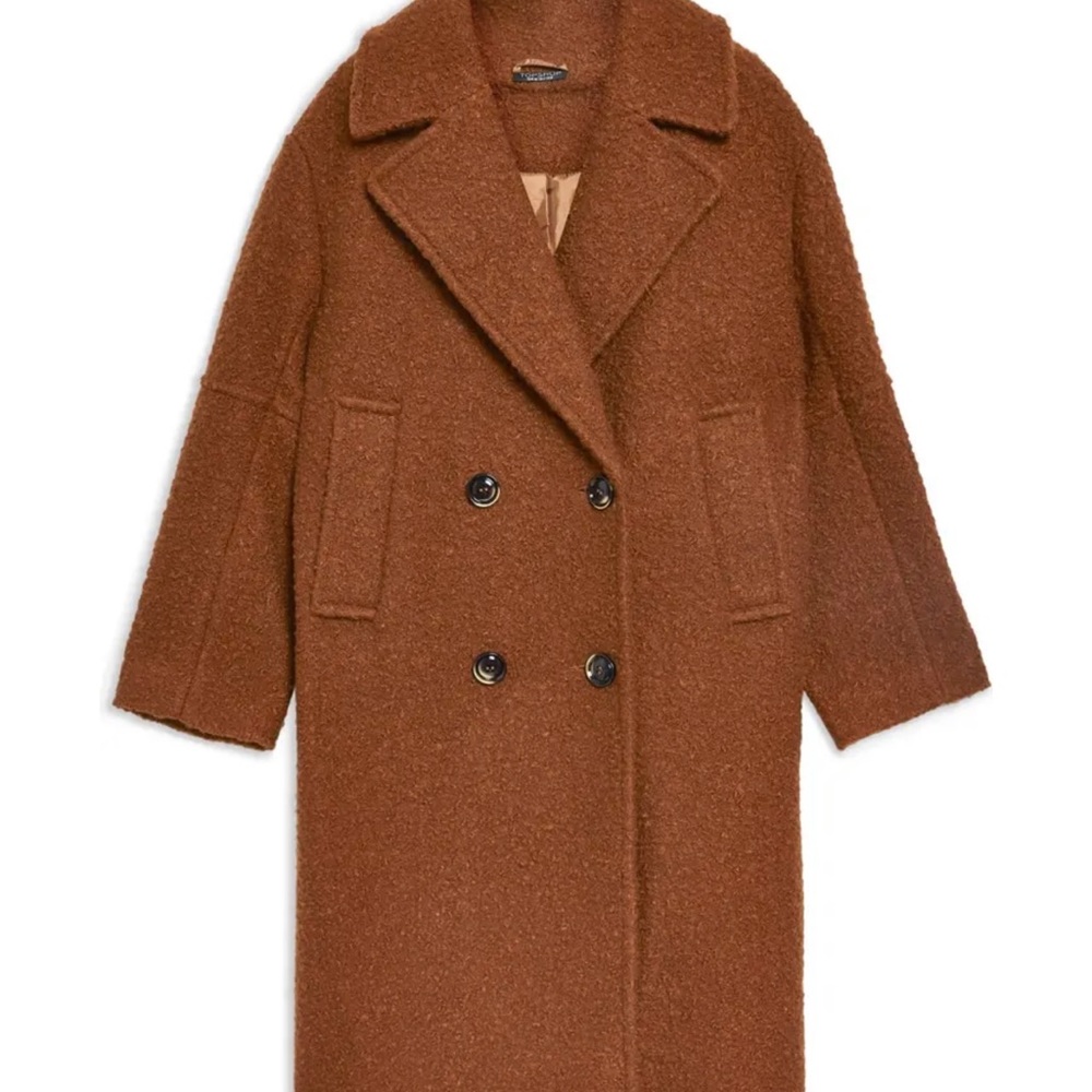 Topshop Bouclé Button Front Coat